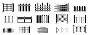 Illustration på olika staket